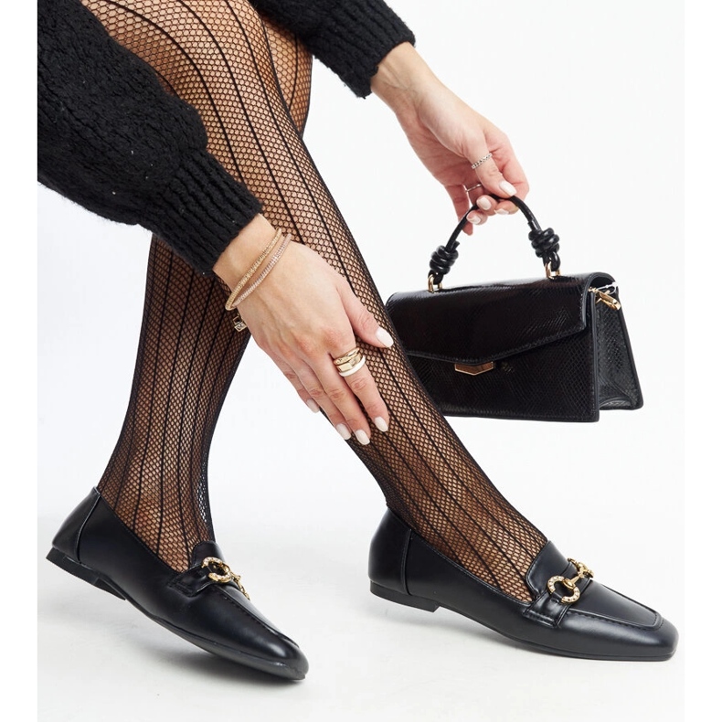 Black moccasins with Areebah buckle 1