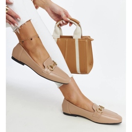 Beige moccasins with Areebah buckle 1