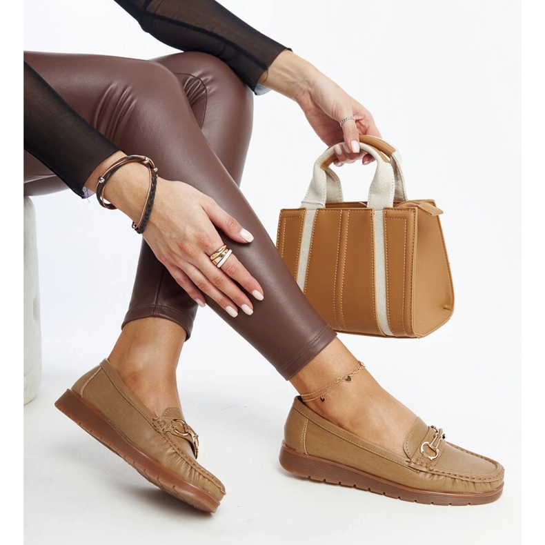 Dark beige loafers with a buckle from Anisah 1 Dark beige loafers with a buckle from Anisah 1
