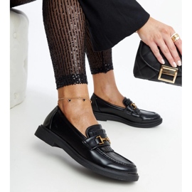 Black loafers with a Laurel buckle 1