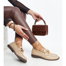 Beige moccasins with a Lea buckle 1