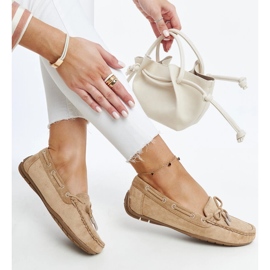 Hayam brown moccasins with a bow 1