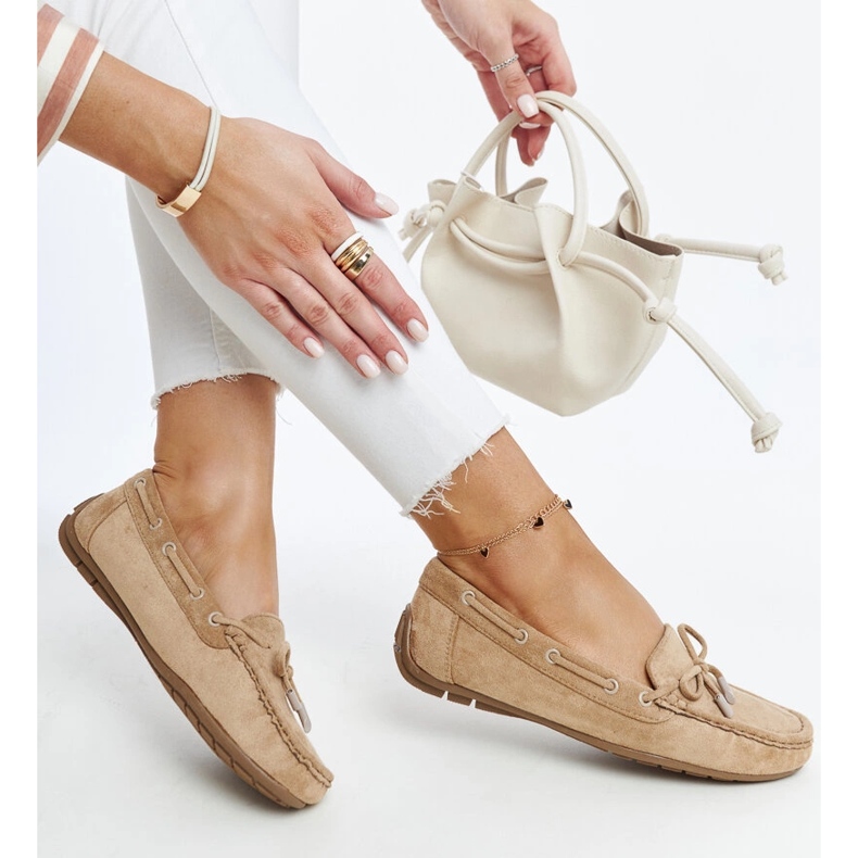 Hayam brown moccasins with a bow 1