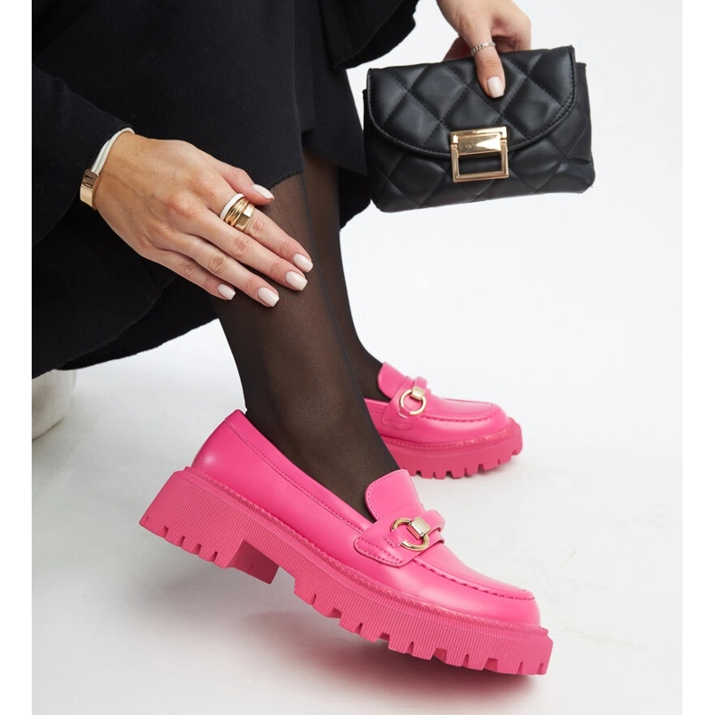 Dark pink loafers with a Lasima buckle 1