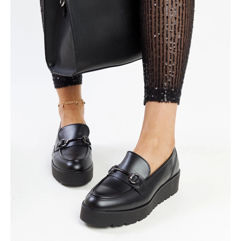 Oili black wedge loafers 1