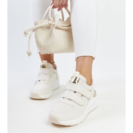 Beige wedge sneakers with Velcro fastening from Orly 2
