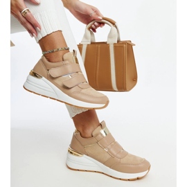 Brown wedge sneakers with Velcro fastening from Orly 1