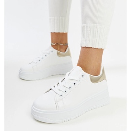 White Ottavia platform sports shoes 2