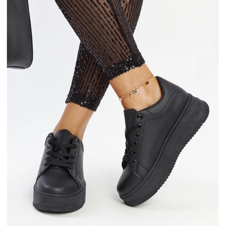 Black Ottavia platform sports shoes 2