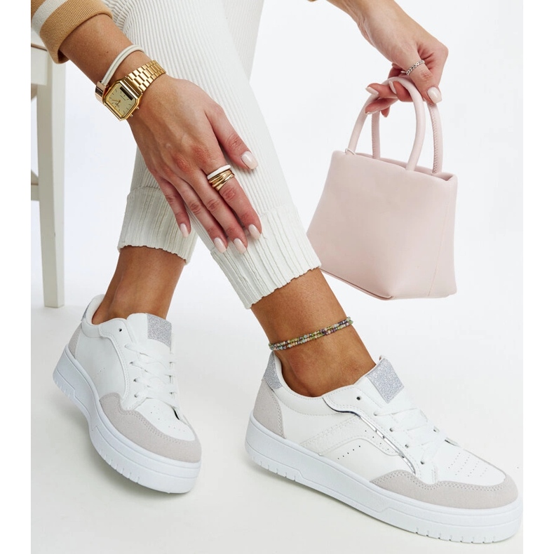 White and gray Walda platform sneakers 2
