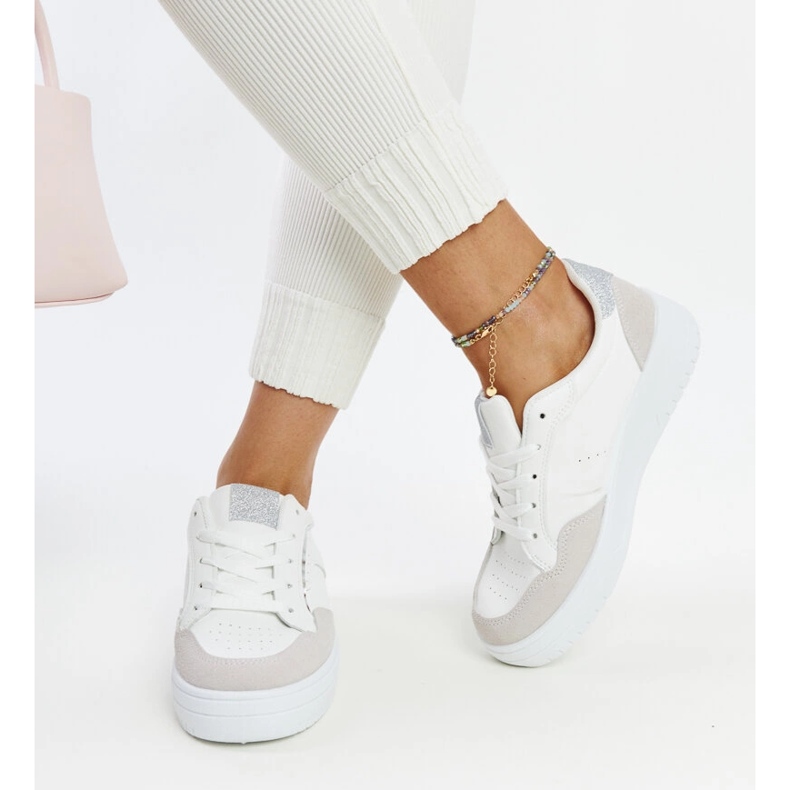 White and gray Walda platform sneakers 1