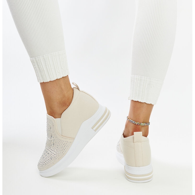 Beige wedge sneakers from Fossacesia 1