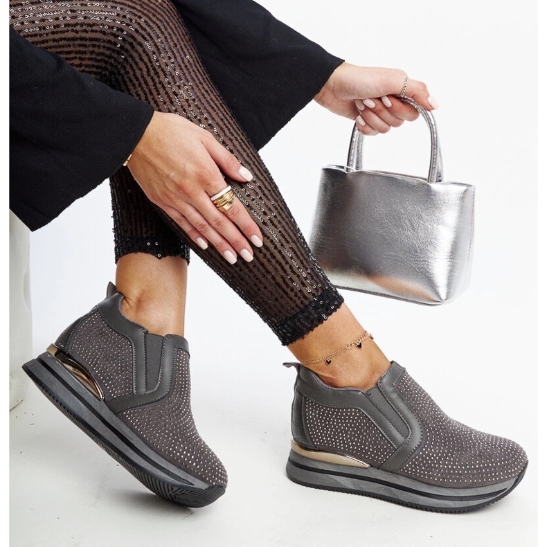 Dark gray Cadelaria wedge sneakers grey 1