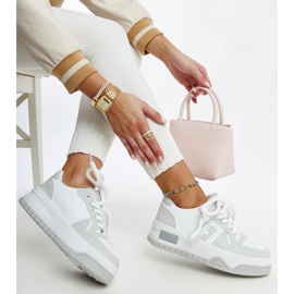 White and gray Galit sneakers with a thick sole 1