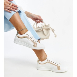 White and gold Amala platform sneakers 1