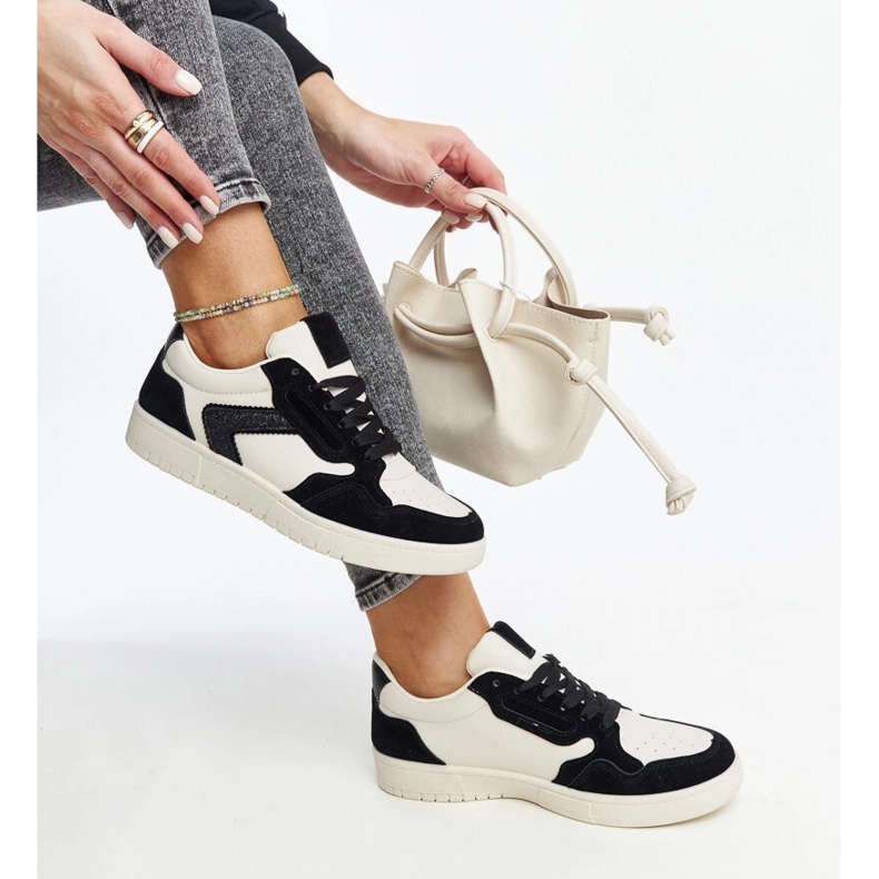 Juwan white and black glitter sneakers 1