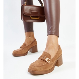 Brown Aludra high-heeled pumps 1