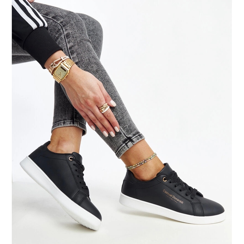 Black eco-leather sneakers by Furat 1