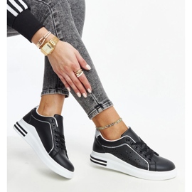 Black openwork sneakers with Zorka glitter 2