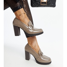 Gray patent heel pumps by Giacoma grey 1
