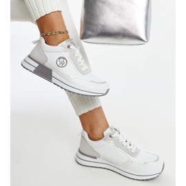 White and gray platform sneakers by Sinika 1 White and gray platform sneakers by Sinika 1