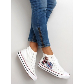 Ankle sneakers with stones BL101P White 1