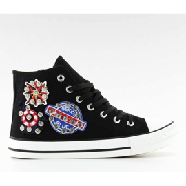 Ankle sneakers with stones BL101P Black 2