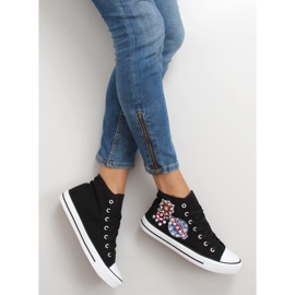 Ankle sneakers with stones BL101P Black 1 Ankle sneakers with stones BL101P Black 1
