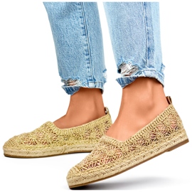 Women's gold lace espadrilles golden 2