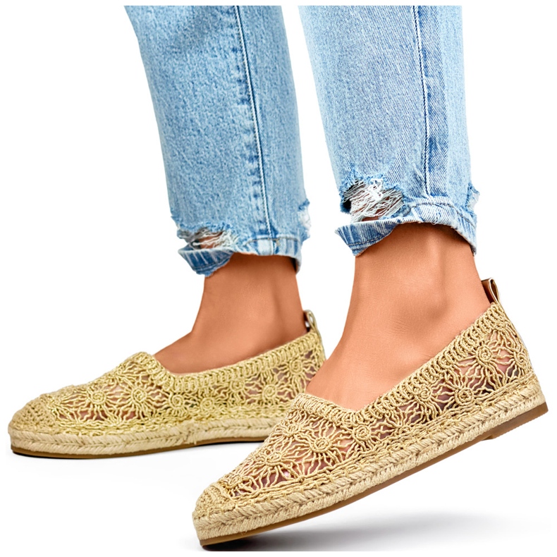 Women's gold lace espadrilles golden 2 Women's gold lace espadrilles golden 2