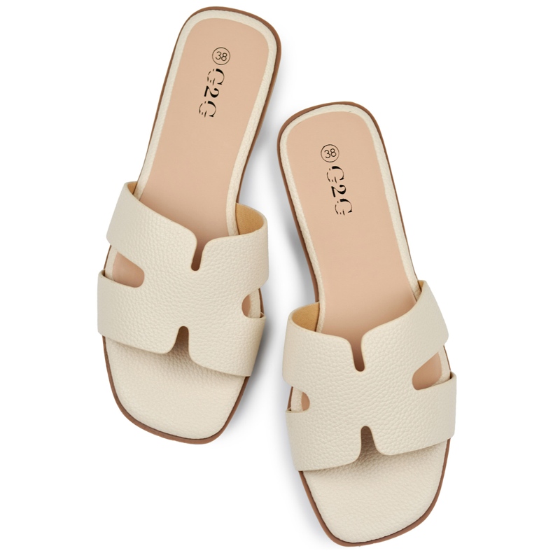 Beige classic casual women's slides 1