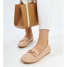 Beige moccasins with a Najla buckle 1