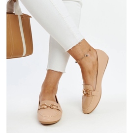 Beige moccasins with a Najla buckle 2