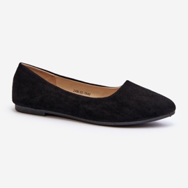 Black Kommia women's suede ballerinas 1