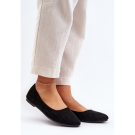 Black Kommia women's suede ballerinas 2
