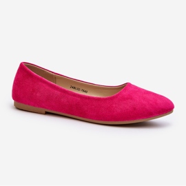 Women's suede ballerinas Fuchsia Kommia pink 1