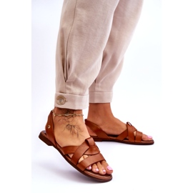 Zazoo Comfortable Brown Kayla Leather Slip-on Sandals 3