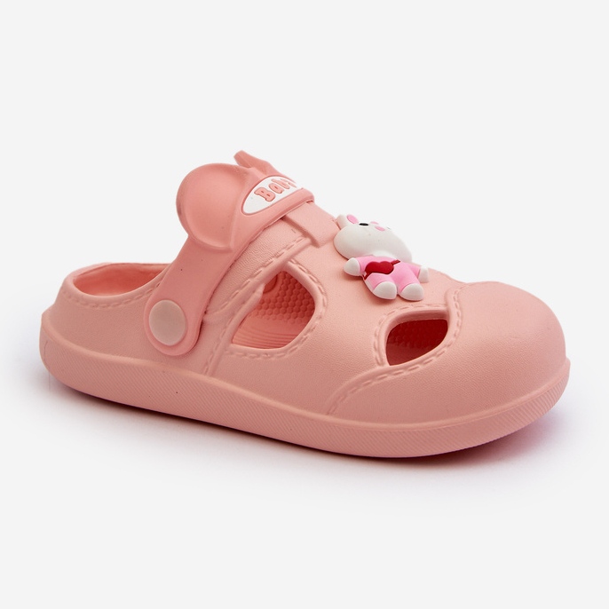 Children's foam slippers with pink opleia decoration 2 Children's foam slippers with pink opleia decoration 2