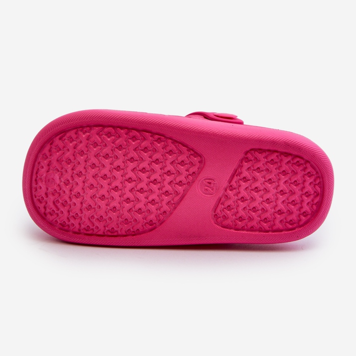 Children's foam slippers with a fuchsia ople decoration pink 1