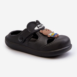 Children's foam flip-flops with decoration, black opleia 2 Children's foam flip-flops with decoration, black opleia 2