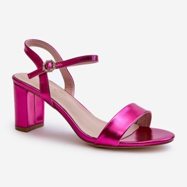 Metallic High Heel Sandals Fuchsia Glindra pink 1