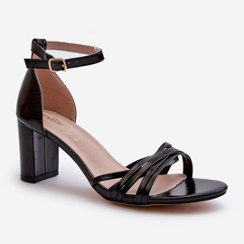 Black Enitia High Heel Sandals With Straps 2