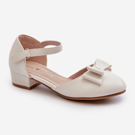 Girls' White Andarifa Ballet Flats With Bow 1
