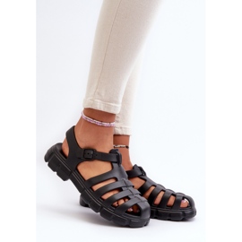 Women's Foam Roman Sandals Black Gasaria 2