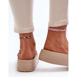 Women's Foam Flip-Flops on the Platform With a Buckle Big Star NN274A666 Beige 1