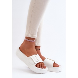 Women's Foam Flip-flops On The Platform With Buckle Big Star NN274A661 White 2