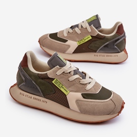 Sports Shoes Men's Sneakers Memory Foam System Big Star NN174345 Khaki green 1