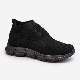 Women's Black Liraelia Slip-on Sports Sock Shoes 1