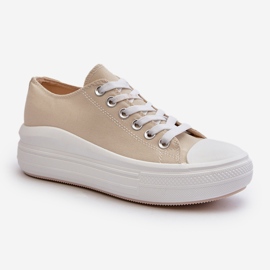 Beige Amyete Women's Sneakers on a Massive Platform 1