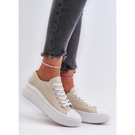 Beige Amyete Women's Sneakers on a Massive Platform 2
